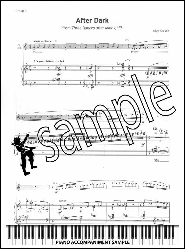 piano accompaniment sample page from Trinity College London Clarinet Grade 7 from 2023