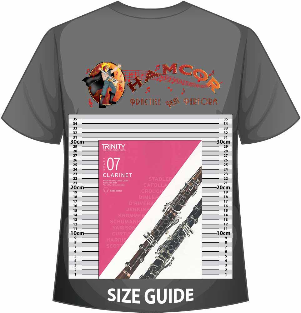 front cover of Trinity College London Clarinet Grade 7 from 2023 on a size guide