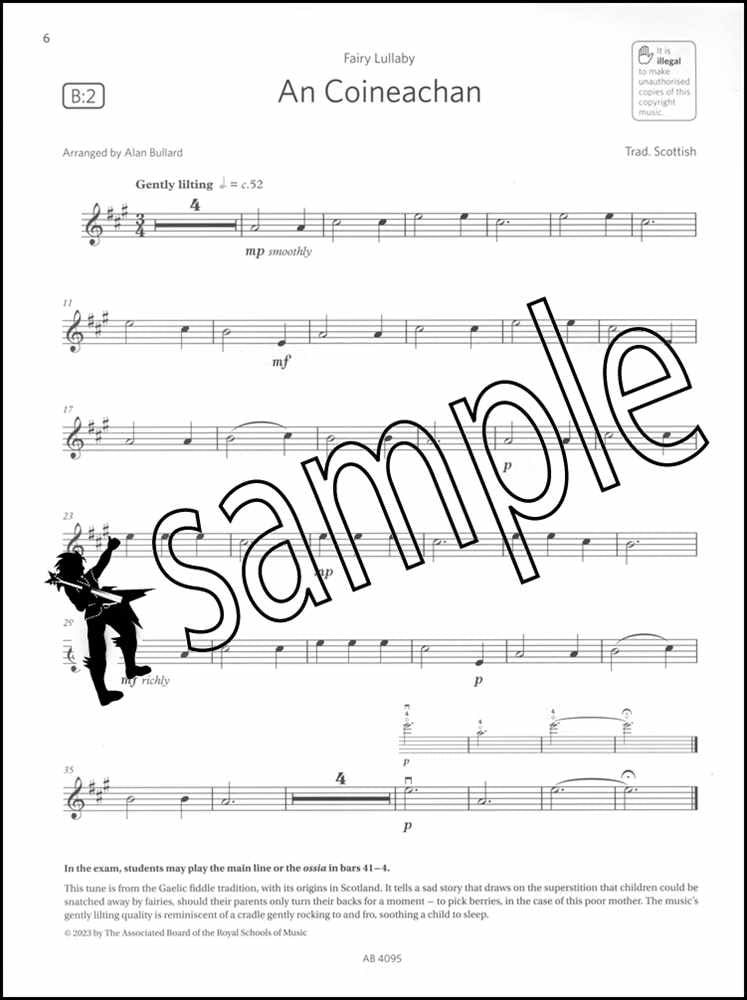 2nd sample page from ABRSM Violin Exam Pieces Grade 1 from 2024 (Violin Part)