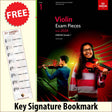 front cover of ABRSM Violin Exam Pieces Grade 1 from 2024 (Violin Part) together with free Treble Clef bookmark