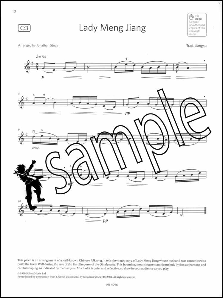 3rd sample page from ABRSM Violin Exam Pieces Grade 2 from 2024 (Violin Part)