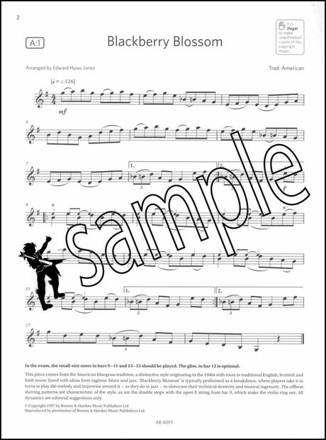 1st sample page from ABRSM Violin Exam Pieces Grade 3 from 2024 (Violin Part)