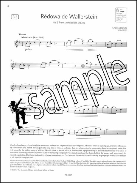 2nd sample page from ABRSM Violin Exam Pieces Grade 3 from 2024 (Violin Part)