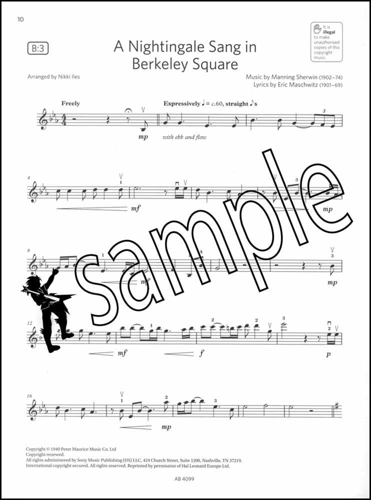 2nd sample page from ABRSM Violin Exam Pieces Grade 5 from 2024 (Violin Part)