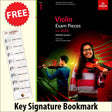 front cover of ABRSM Violin Exam Pieces Grade 1 from 2024 (Violin/Piano) together with free Treble Clef bookmark