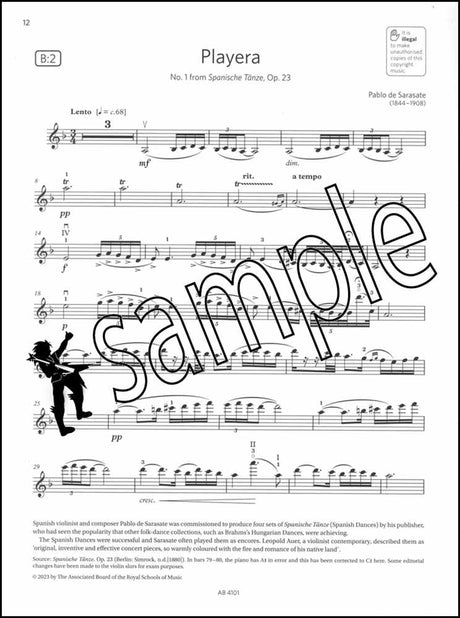 2nd sample page from ABRSM Violin Exam Pieces Grade 7 from 2024 (Violin/Piano)