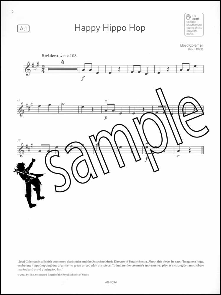 1st sample page from ABRSM Violin Exam Pieces Initial Grade from 2024 (Violin/Piano/Audio)