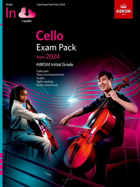 front cover of ABRSM Cello Exam Pieces Initial Grade from 2024 Cello & Piano & Audio