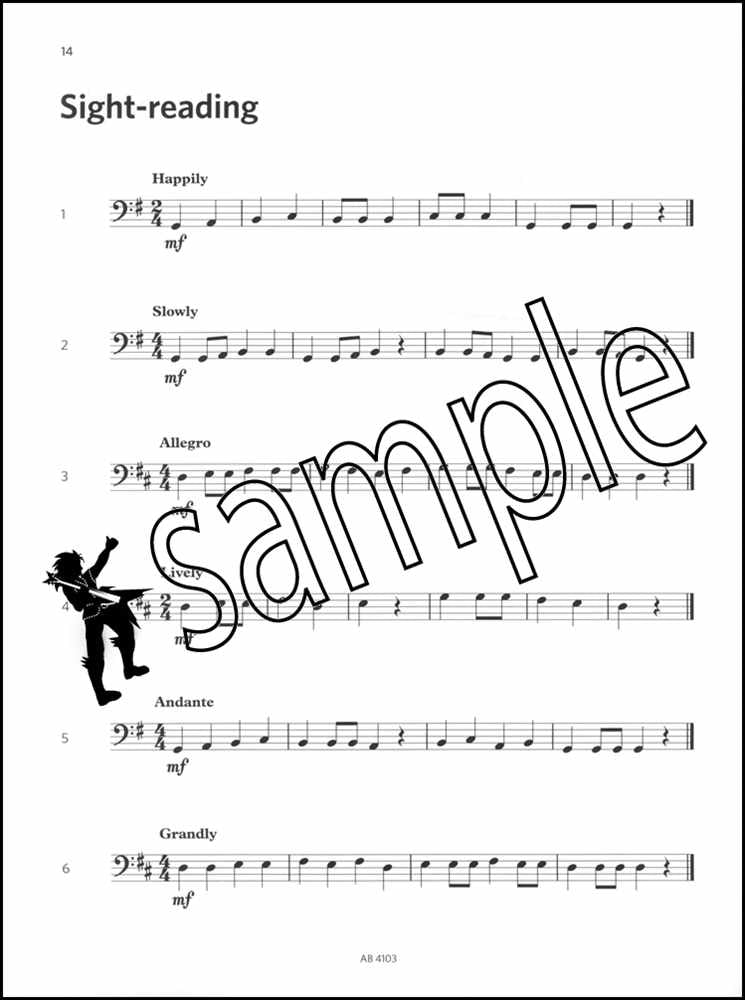 3rd sample page from ABRSM Cello Exam Pieces Initial Grade from 2024 Cello & Piano & Audio