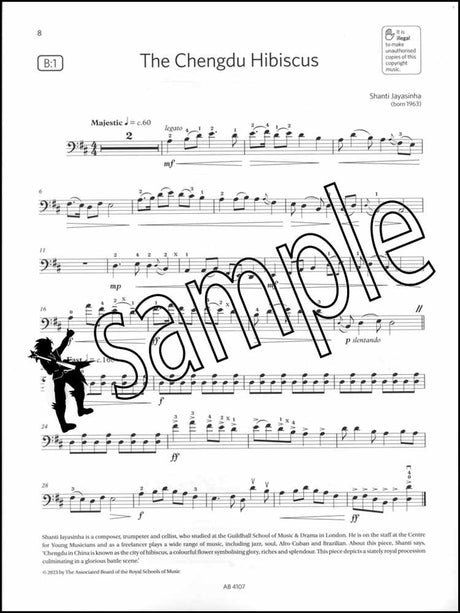 2nd sample page from ABRSM Cello Exam Pieces Grade 4 from 2024 Cello & Piano