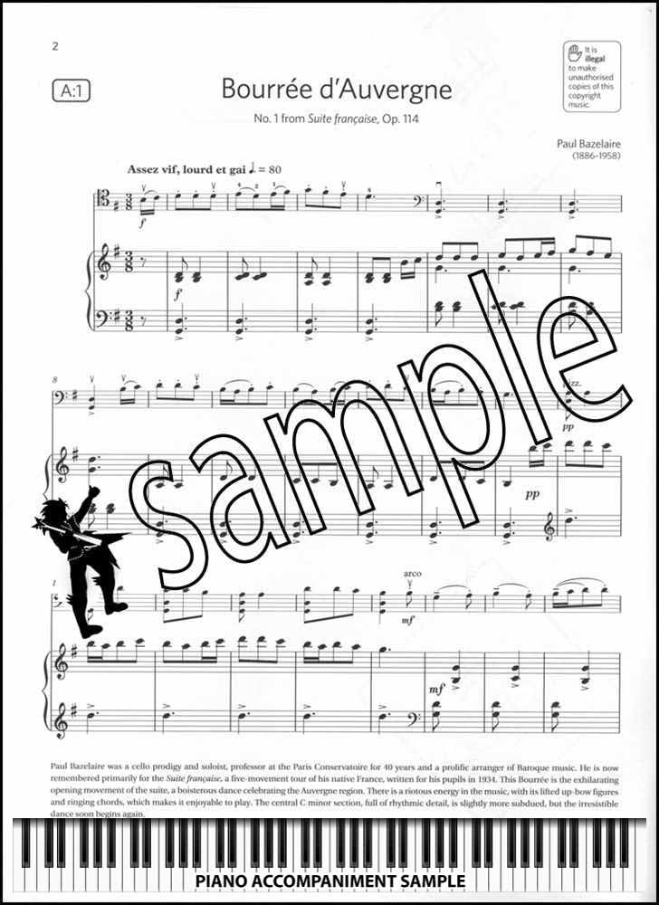 piano accompaniment sample page from ABRSM Cello Exam Pieces Grade 5 from 2024 Cello & Piano