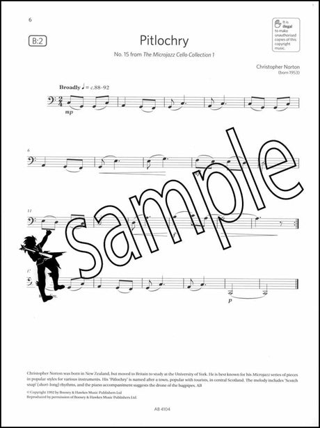 2nd sample page from ABRSM Cello Exam Pieces Grade 1 from 2024 Cello Part