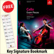 front cover of ABRSM Cello Exam Pieces Grade 1 from 2024 Cello Part together with free Bass Glef bookmark