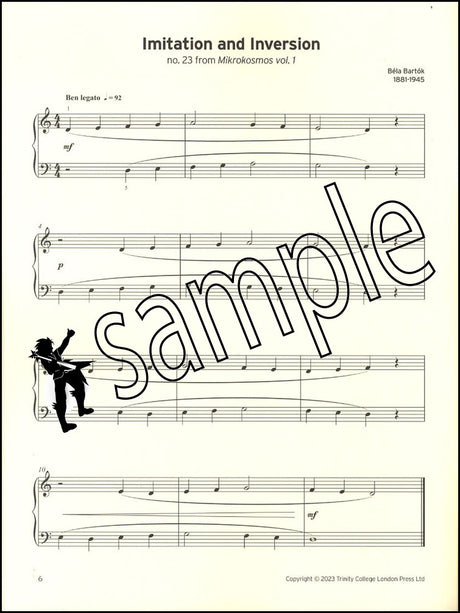 1st sample page from Trinity College London Piano Initial Grade from 2023