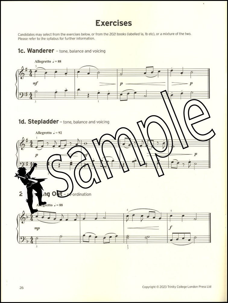 3rd sample page from Trinity College London Piano Grade 1 from 2023