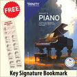 front cover of Trinity College London Piano Grade 6 from 2023 together with free Piano Clef bookmark