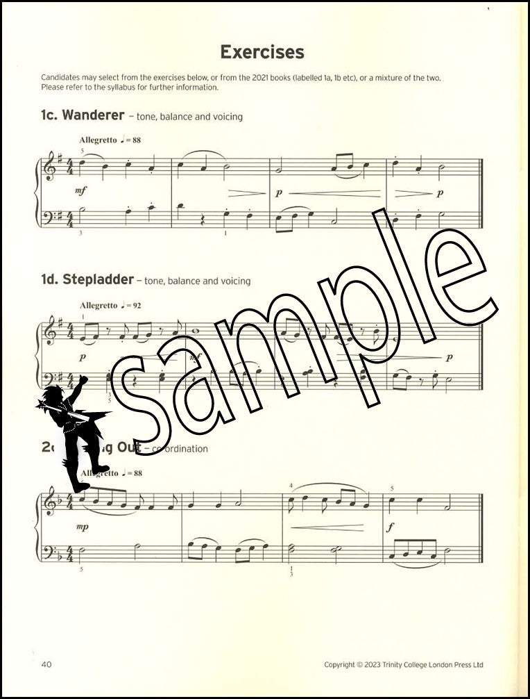 3rd sample page from Trinity College London Piano Grade 1 from 2023 EXTENDED EDITION