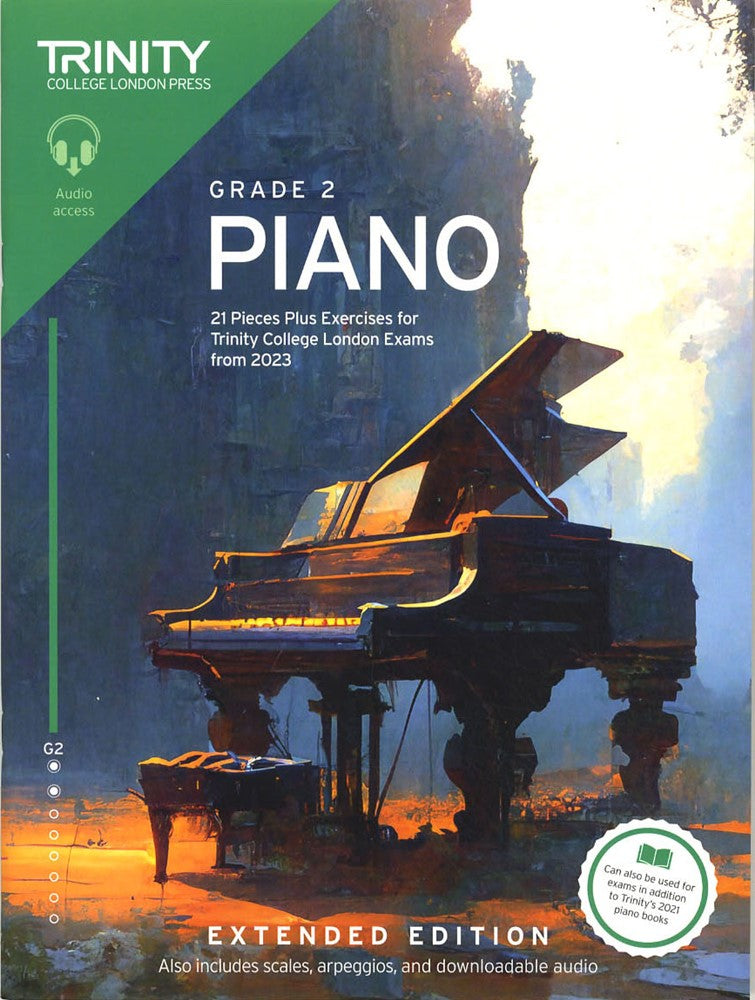 front cover of Trinity College London Piano Grade 2 from 2023 EXTENDED EDITION