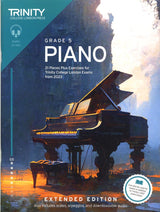 front cover of Trinity College London Piano Grade 5 from 2023 EXTENDED EDITION