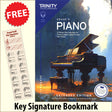 front cover of Trinity College London Piano Grade 6 from 2023 EXTENDED EDITION together with free Piano Clef bookmark