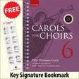 front cover of Carols for Choirs Book 6 Spiral Bound together with free Grand Staff bookmark