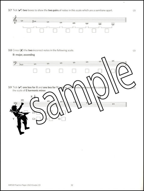 3rd sample page from ABRSM Music Theory Practice Papers 2023 Grade 2