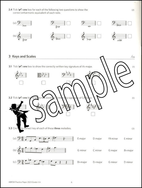 1st sample page from ABRSM Music Theory Practice Papers 2023 Grade 4