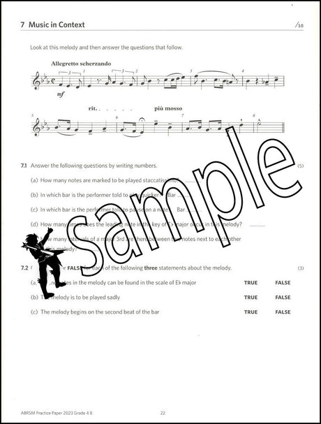 2nd sample page from ABRSM Music Theory Practice Papers 2023 Grade 4