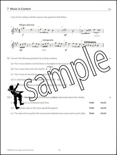 3rd sample page from ABRSM Music Theory Practice Papers 2023 Grade 4