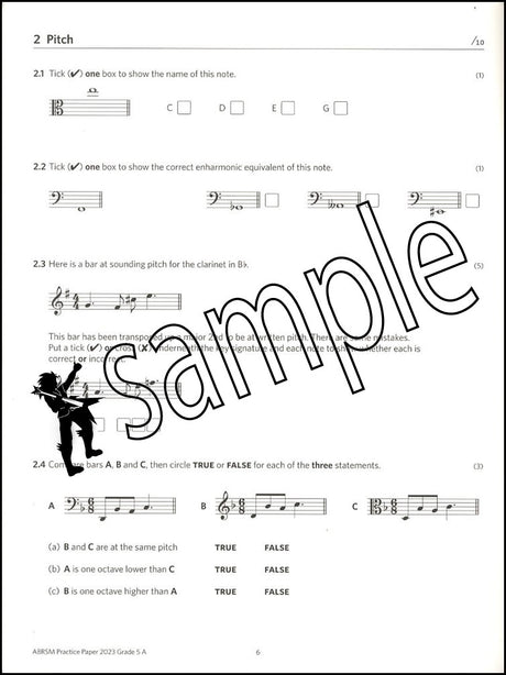 1st sample page from ABRSM Music Theory Practice Papers 2023 Grade 5