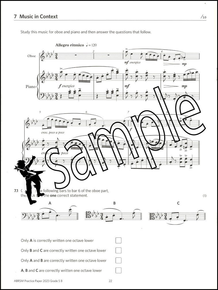 2nd sample page from ABRSM Music Theory Practice Papers 2023 Grade 5