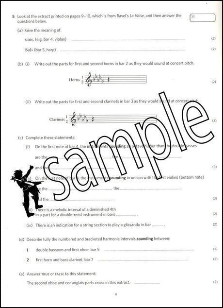 1st sample page from ABRSM Music Theory Practice Papers 2023 Grade 8