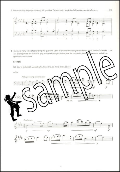 1st sample page from ABRSM Music Theory Practice Papers 2023 Grade 6 MODEL ANSWERS