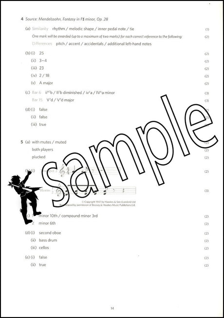 3rd sample page from ABRSM Music Theory Practice Papers 2023 Grade 6 MODEL ANSWERS