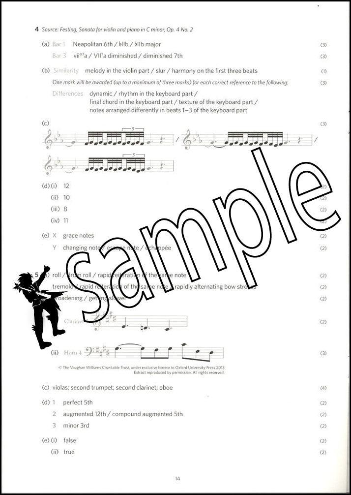 3rd sample page from ABRSM Music Theory Practice Papers 2023 Grade 7 MODEL ANSWERS