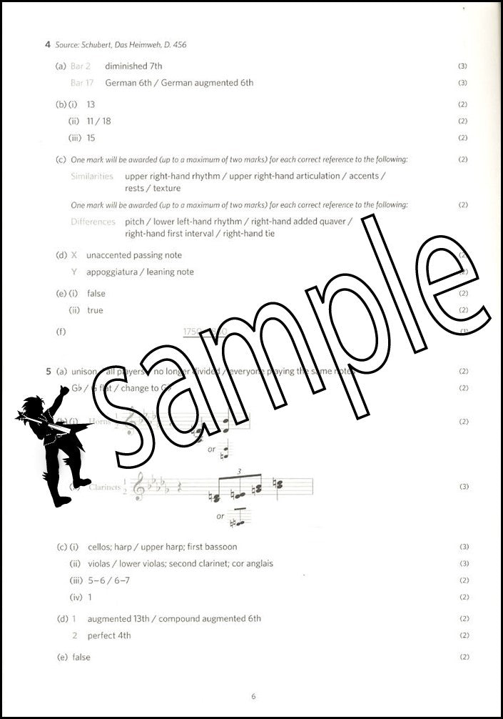 1st sample page from ABRSM Music Theory Practice Papers 2023 Grade 8 MODEL ANSWERS