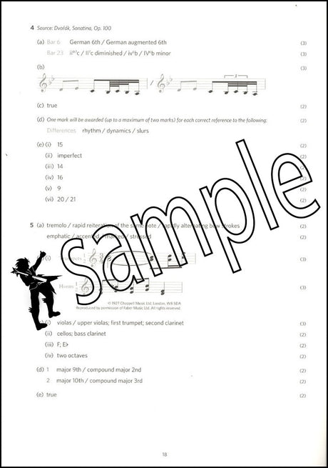 3rd sample page from ABRSM Music Theory Practice Papers 2023 Grade 8 MODEL ANSWERS