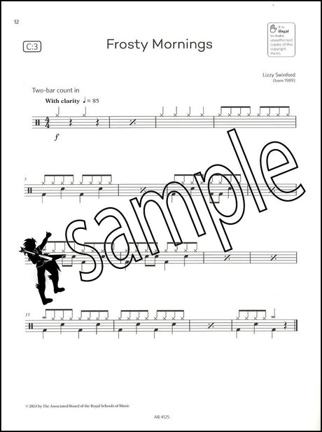 3rd sample page from ABRSM Drum Kit Exam Pieces Initial Grade from 2024