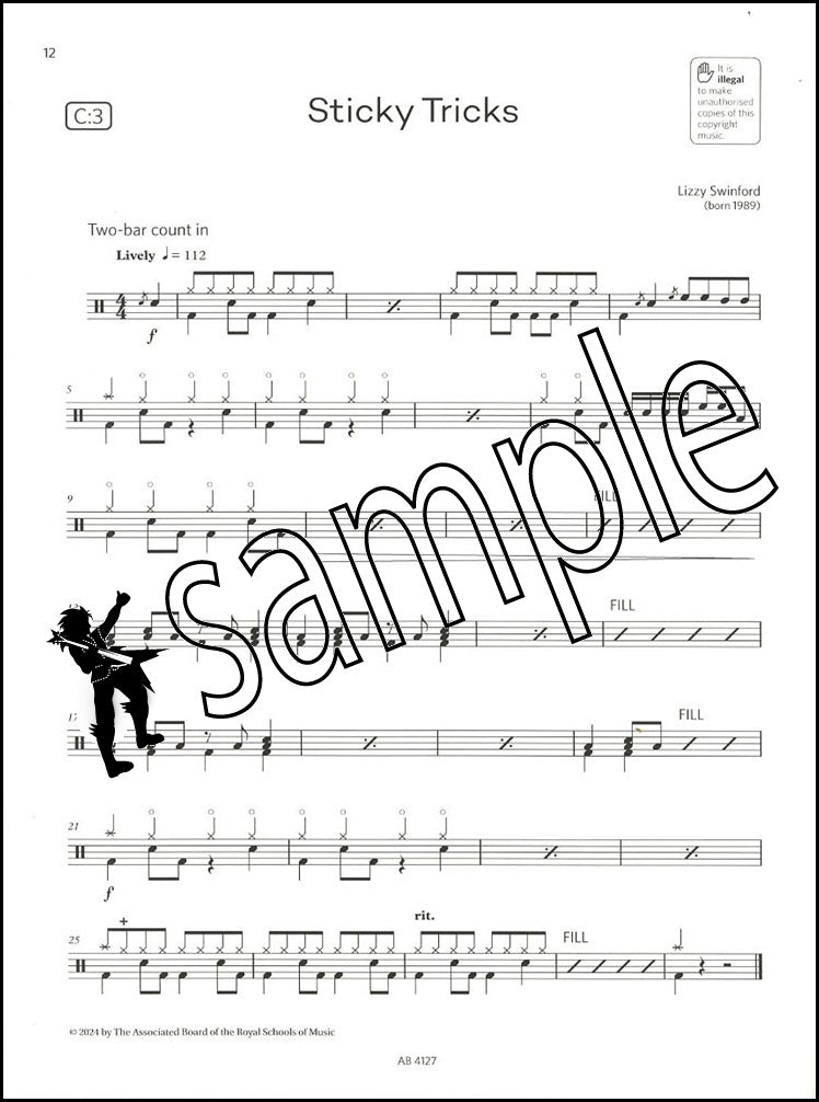 2nd sample page from ABRSM Drum Kit Exam Pieces Grade 2 from 2024