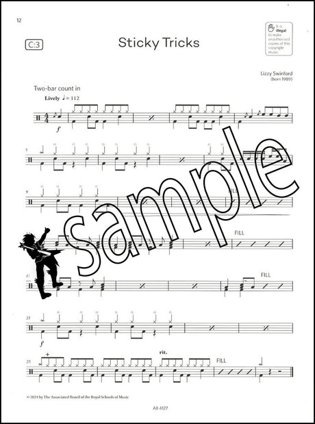 2nd sample page from ABRSM Drum Kit Exam Pieces Grade 2 from 2024