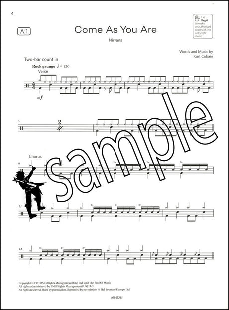 1st sample page from ABRSM Drum Kit Exam Pieces Grade 3 from 2024