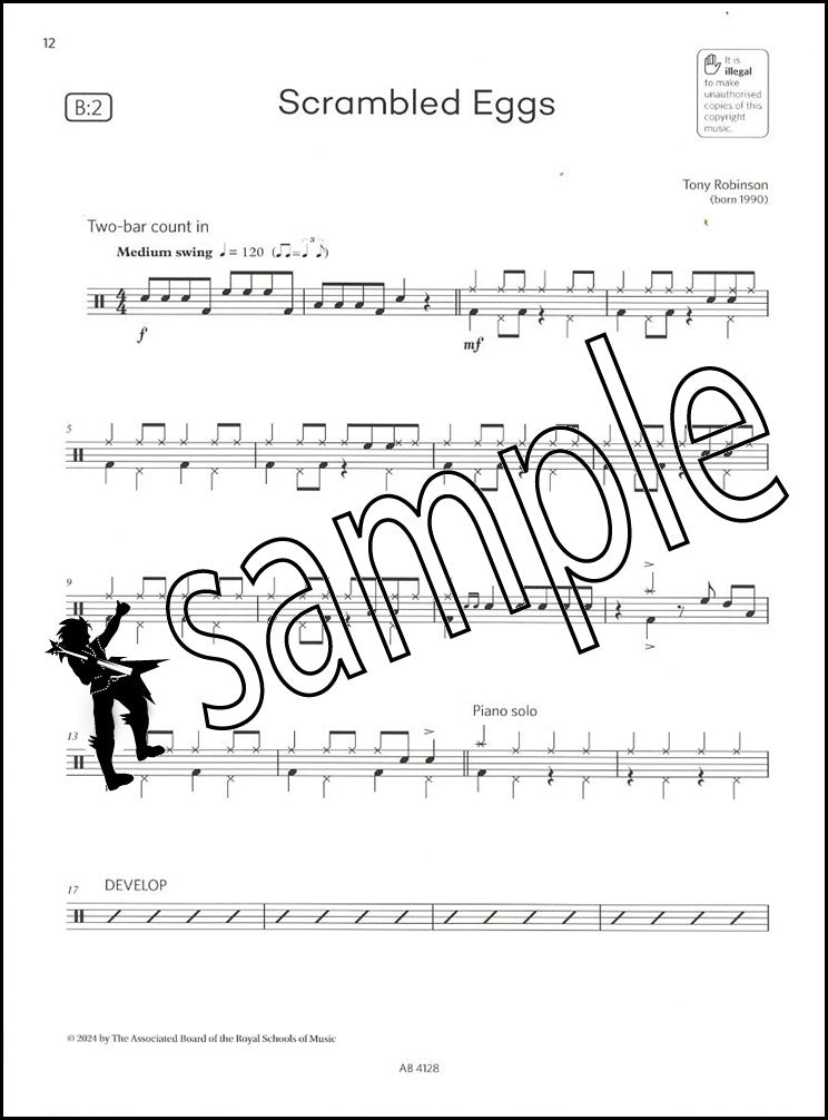 2nd sample page from ABRSM Drum Kit Exam Pieces Grade 3 from 2024