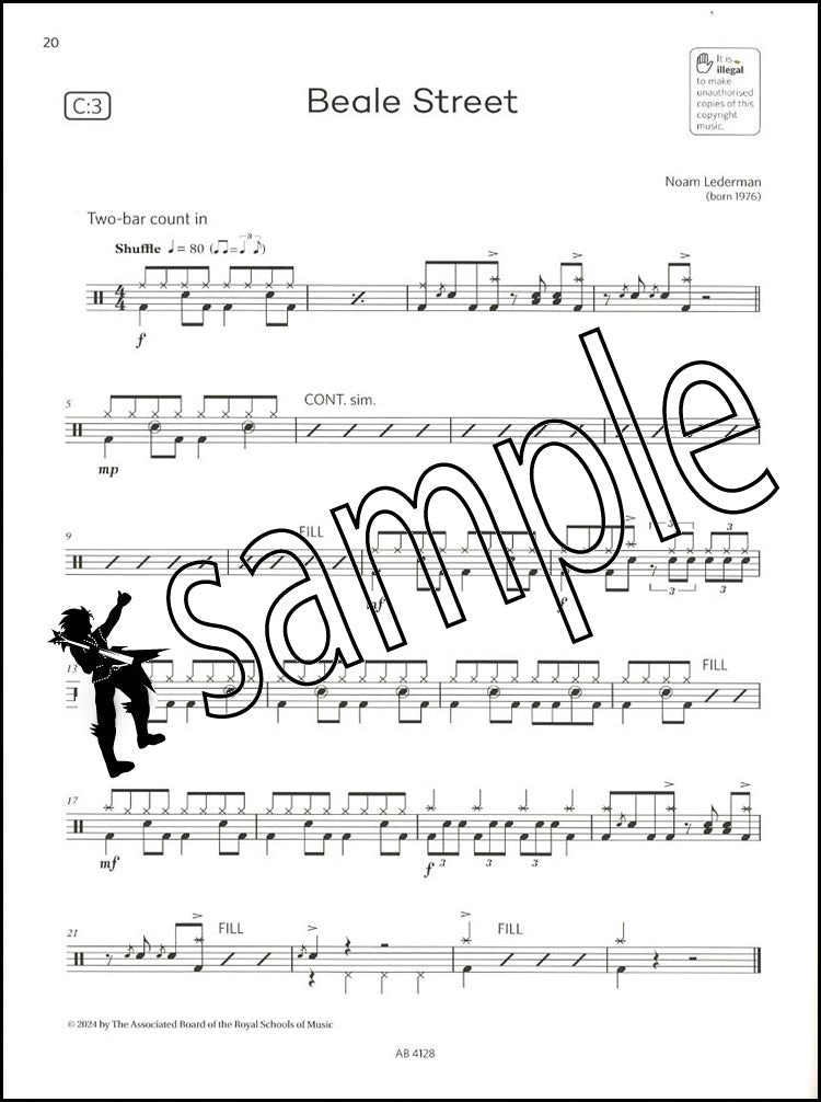 3rd sample page from ABRSM Drum Kit Exam Pieces Grade 3 from 2024