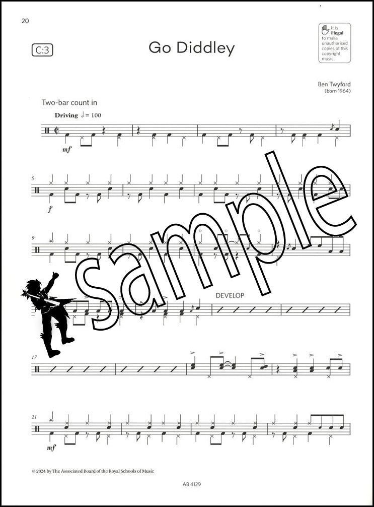 3rd sample page from ABRSM Drum Kit Exam Pieces Grade 4 from 2024