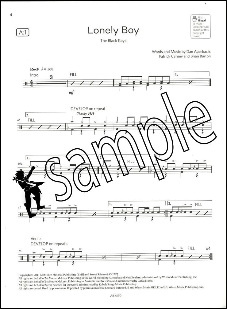 1st sample page from ABRSM Drum Kit Exam Pieces Grade 5 from 2024