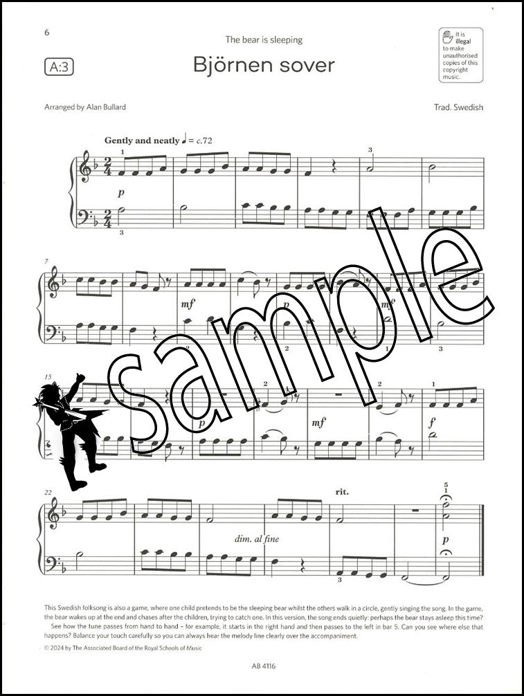 2nd sample page of ABRSM Piano Exam Pieces Initial Grade 2025-2026