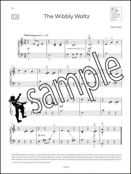 3rd sample page of ABRSM Piano Exam Pieces Initial Grade 2025-2026