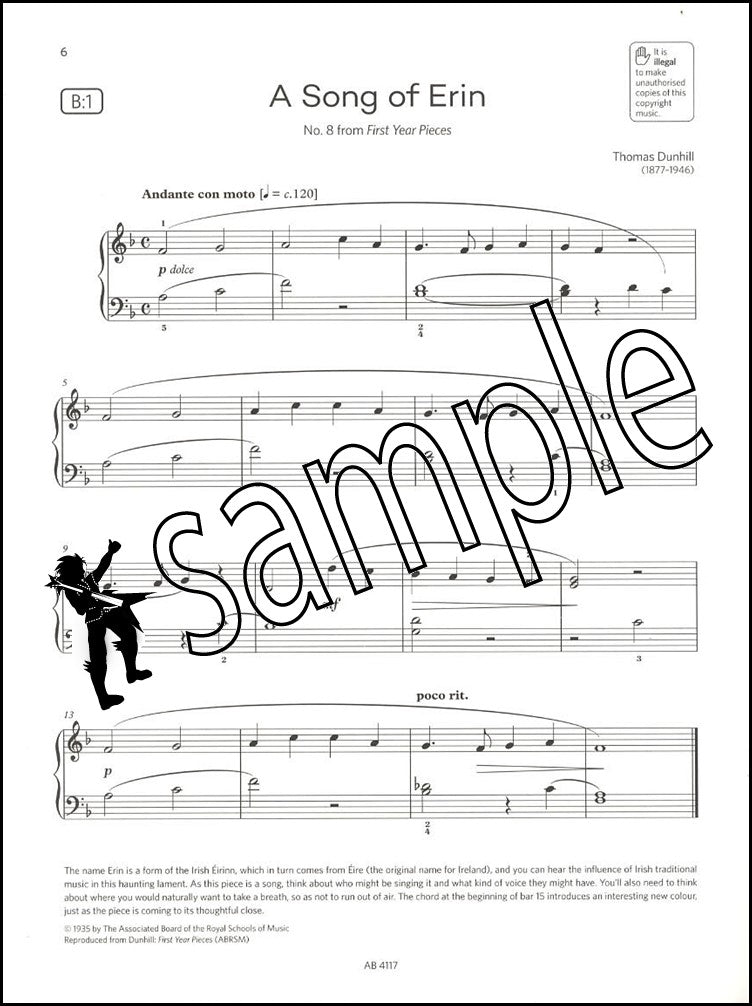 2nd sample page of ABRSM Piano Exam Pieces Grade 1 2025-2026