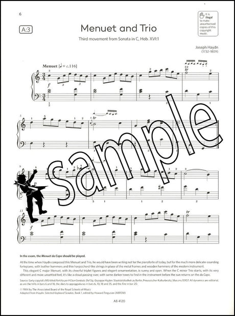 1st sample page of ABRSM Piano Exam Pieces Grade 4 2025-2026