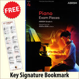 front cover of ABRSM Piano Exam Pieces Grade 4 2025-2026 together with free piano clef bookmark